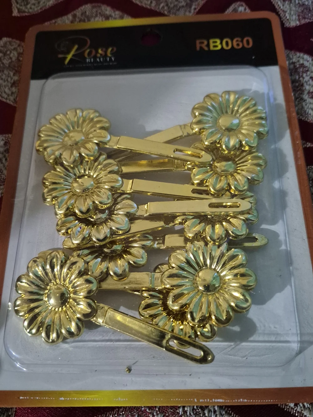 Gold Floral Hair Clips -